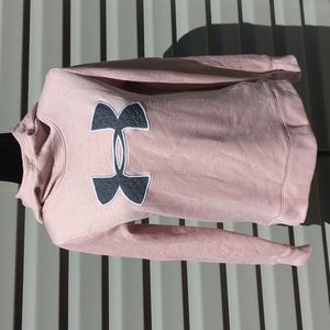 Under armour pink and grey hoodie size small
